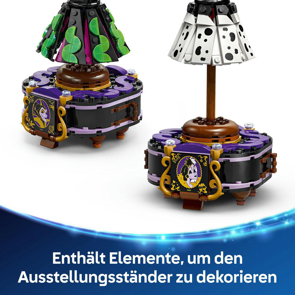 Zwei Lego-Lampen, eine mit grünen Blättern und die andere mit schwarz-weißen Punkten.