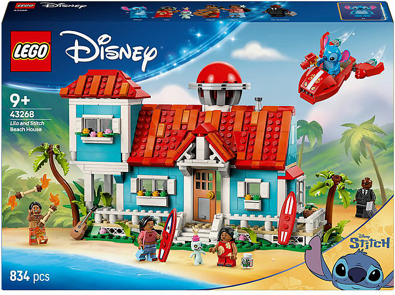 LEGO Disney Classic 43268 Das Strandhaus aus „Lilo und Stitch“ Bausatz, Mehrfarbig