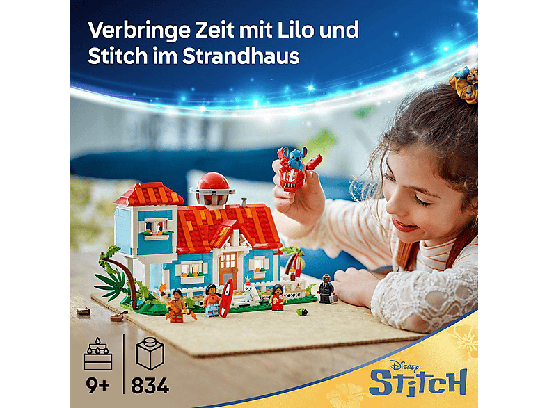 LEGO Disney Classic 43268 Das Strandhaus aus „Lilo und Stitch“ Bausatz, Mehrfarbig