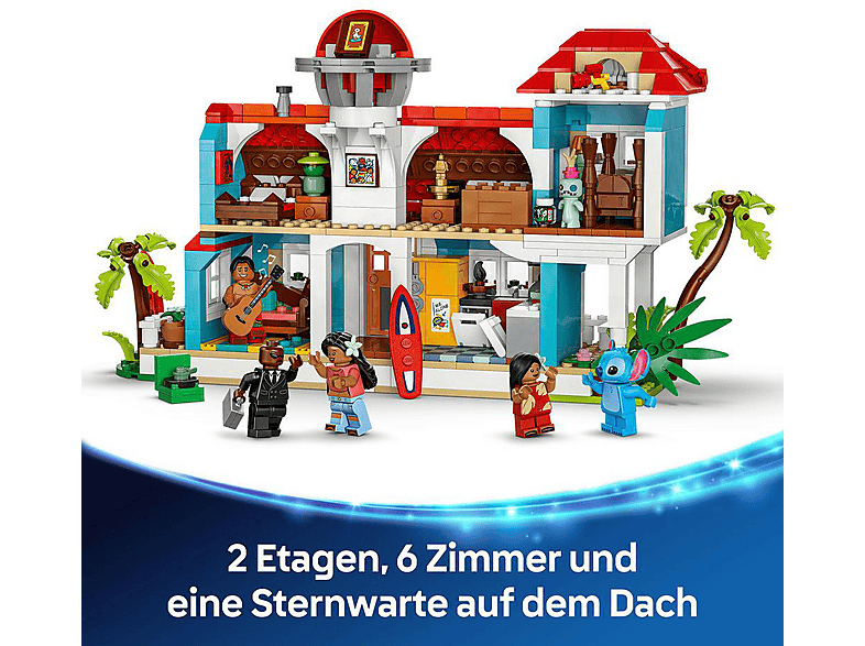 LEGO Disney Classic 43268 Das Strandhaus aus „Lilo und Stitch“ Bausatz, Mehrfarbig