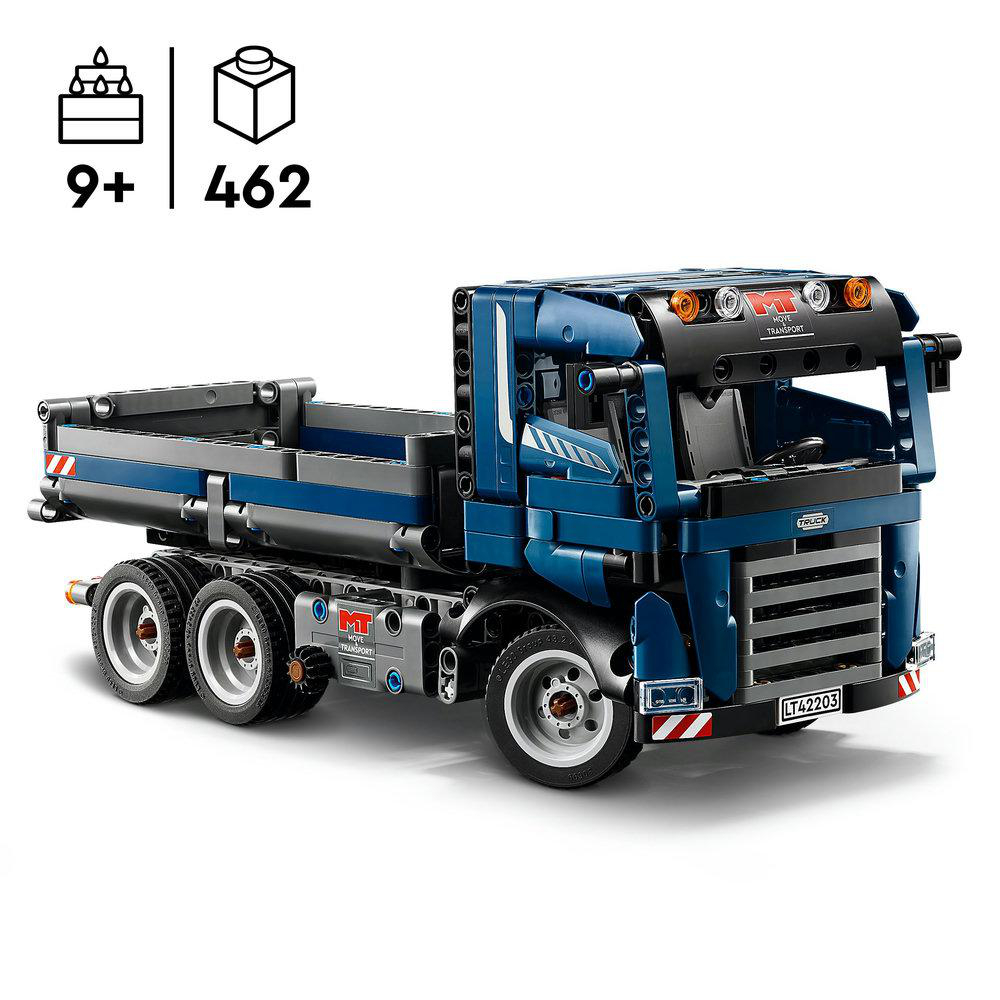 Ein LEGO Technic Truck-Modell, blau und grau, mit der Nummer 462.