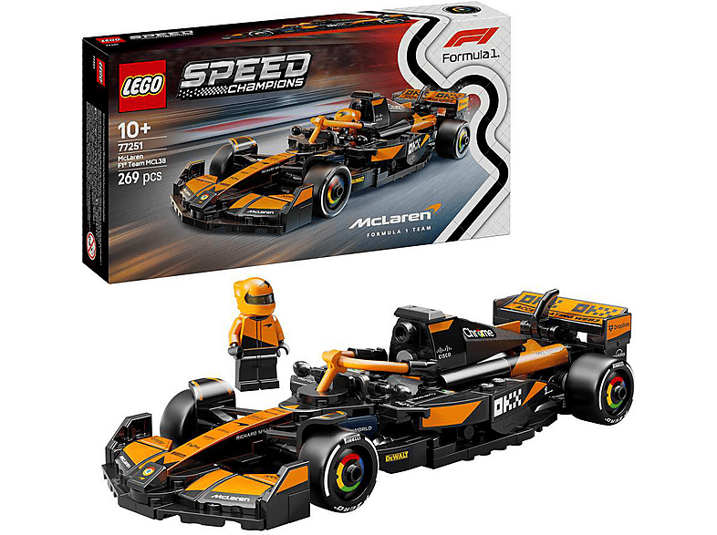 LEGO Speed Champions 77251 McLaren F1® Team MCL38 Rennauto Bausatz, Mehrfarbig
