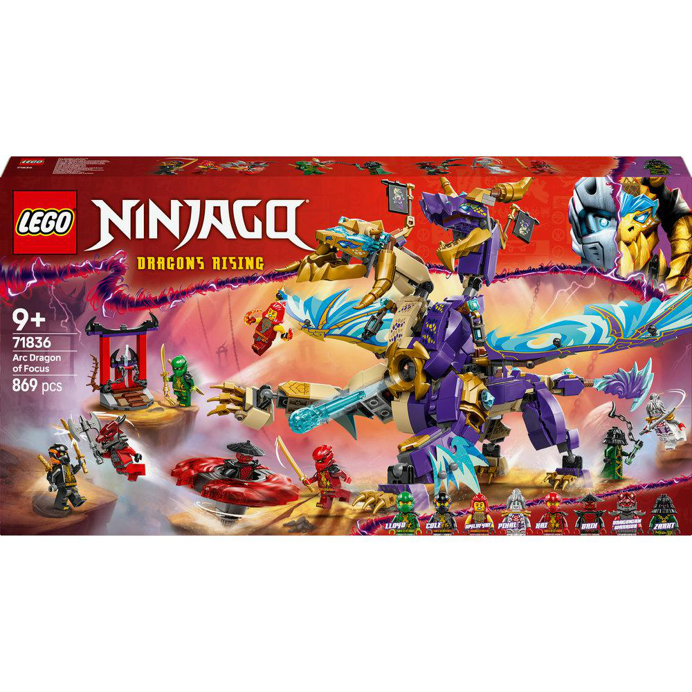 LEGO Ninjago-Set-Box mit Drachen und Figuren. Zeigt Logo und Altersspanne.