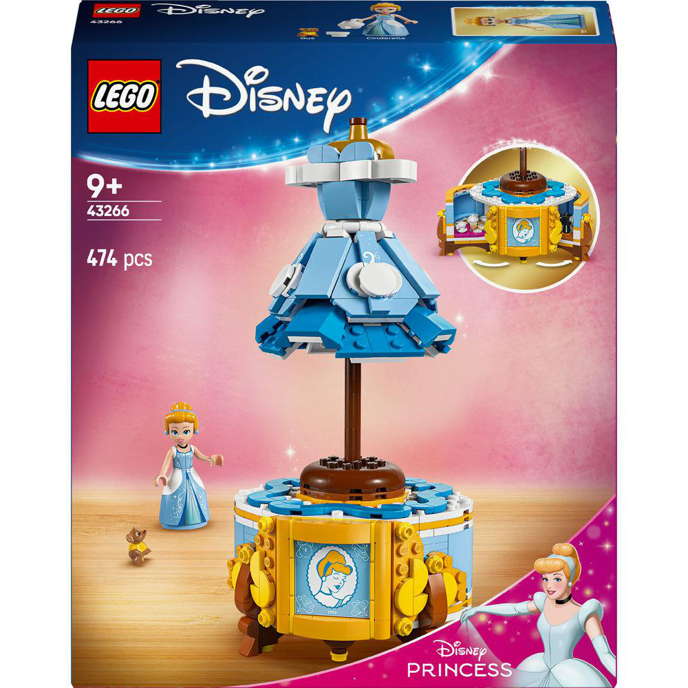 Ein Lego Cinderella Set. Es hat Cinderellas Kleid, eine Kutsche und Figuren.