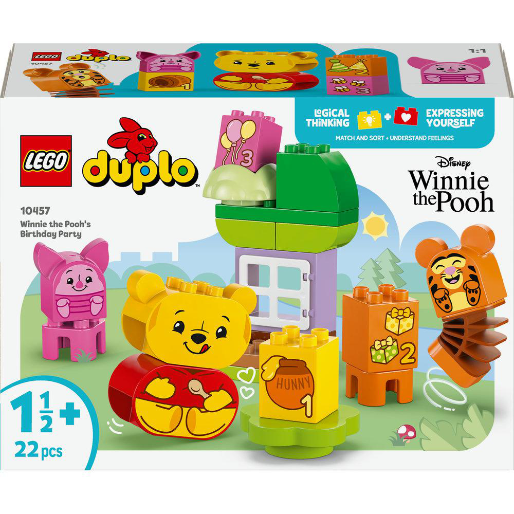 Ein Lego Duplo Winnie-the-Pooh-Set. Es enthält Figuren und Bausteine.