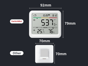 Eine Wetterstation mit Digitalanzeige, die Temperatur, Luftfeuchtigkeit und eine Uhr mit Messungen anzeigt.