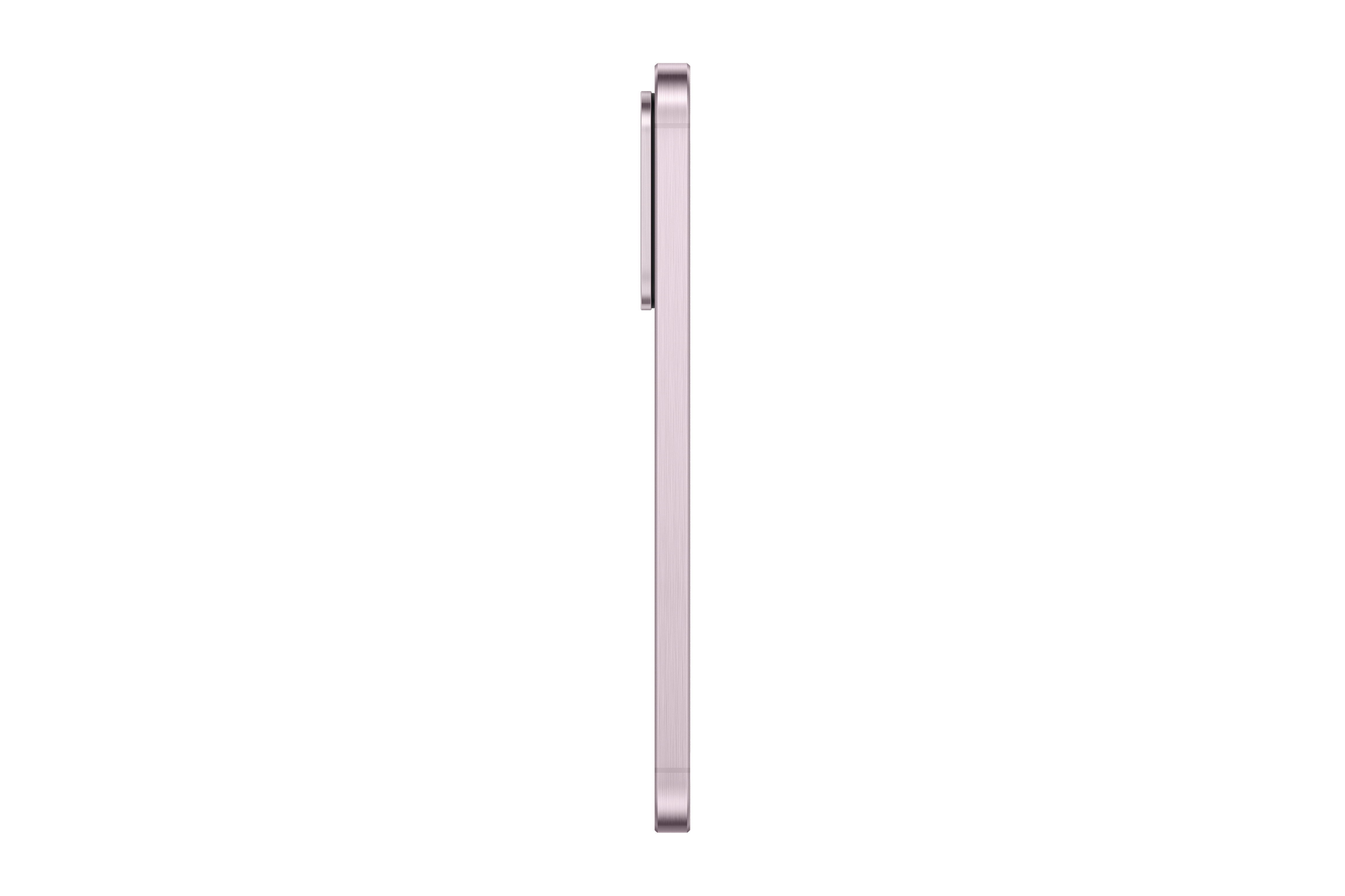 Rosa Telefon Seitenansicht mit Kamera, Knöpfen. Weißer Hintergrund.