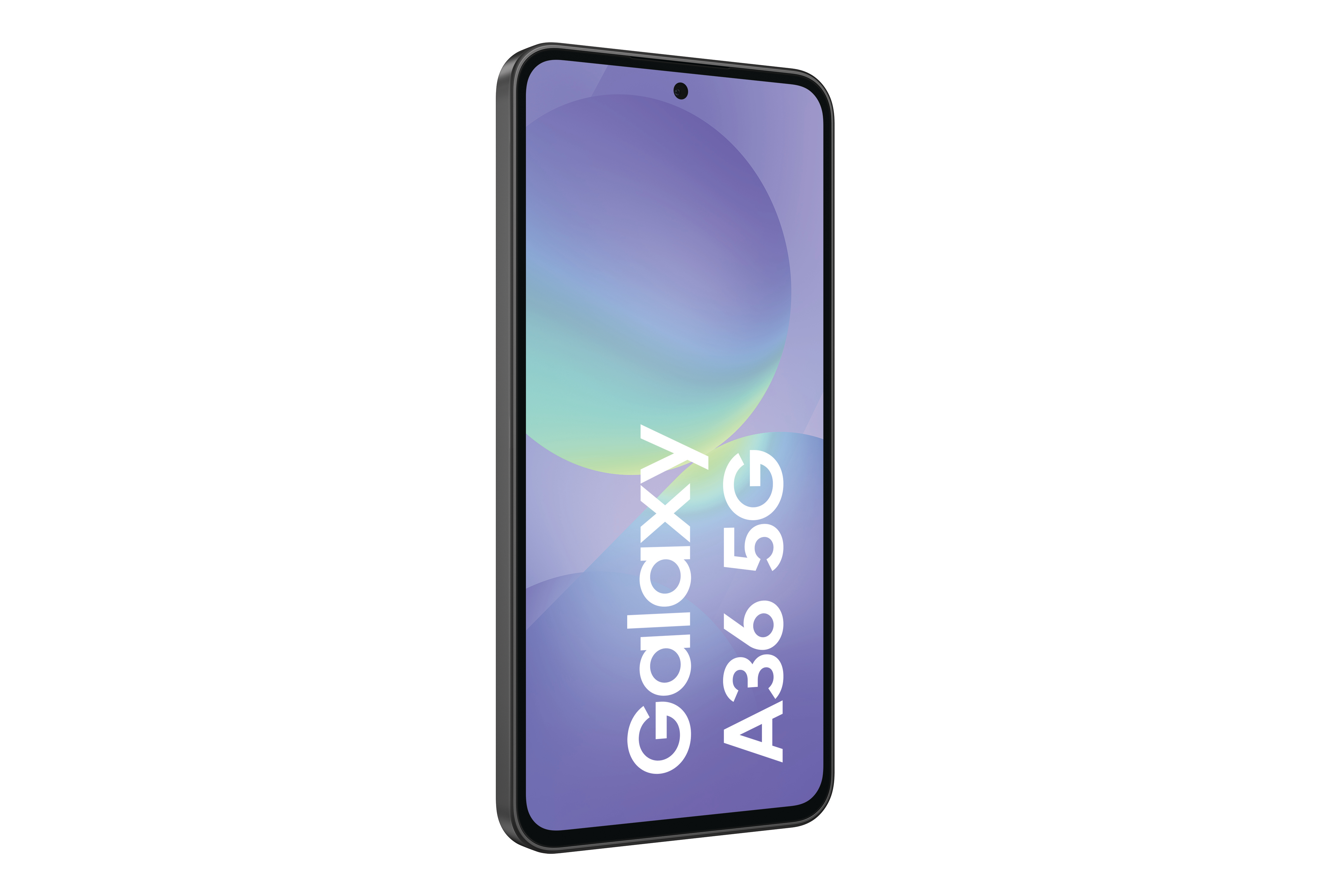Ein schwarzes Samsung Galaxy A36 5G Smartphone.