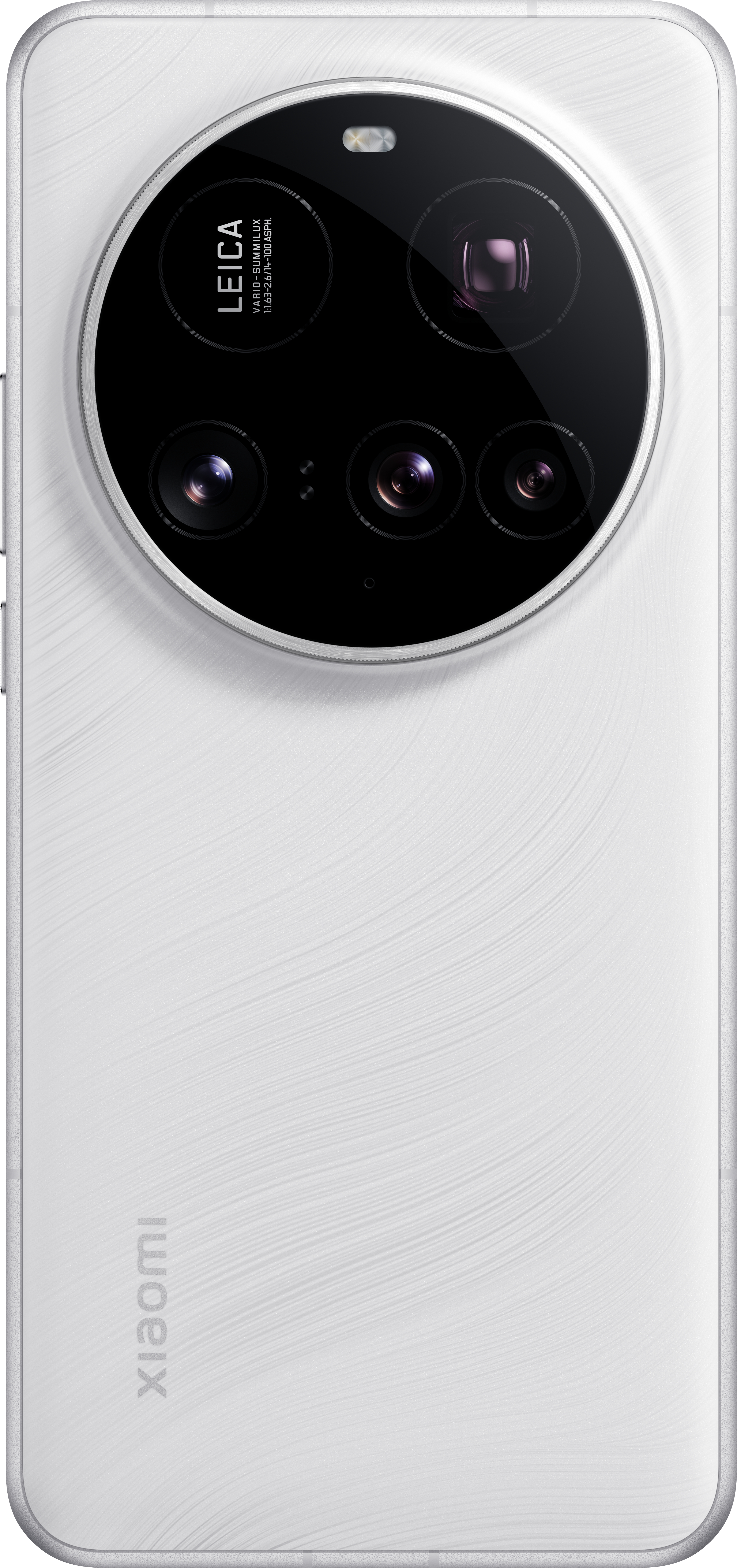 Weiße Smartphone-Rückseite mit großem Kameramodul mit Leica-Branding.