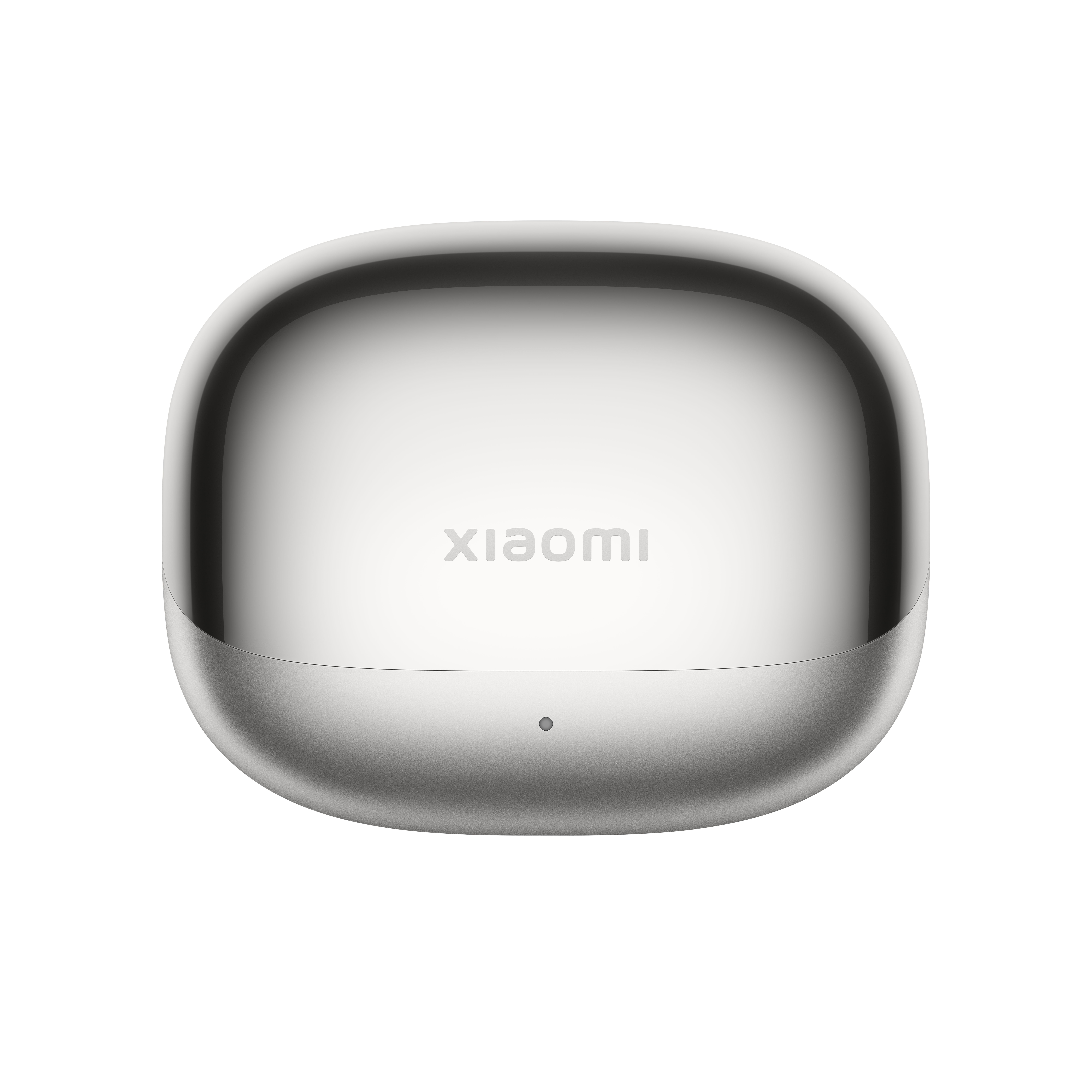 Ein silbernes Xiaomi-Ladecase für Ohrhörer. Das Xiaomi-Logo ist sichtbar.