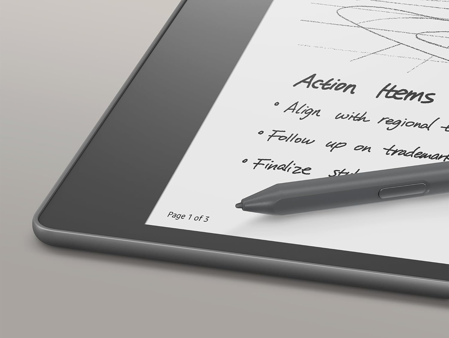 Tablet tollal az asztalon, kézzel írott tennivalókkal.