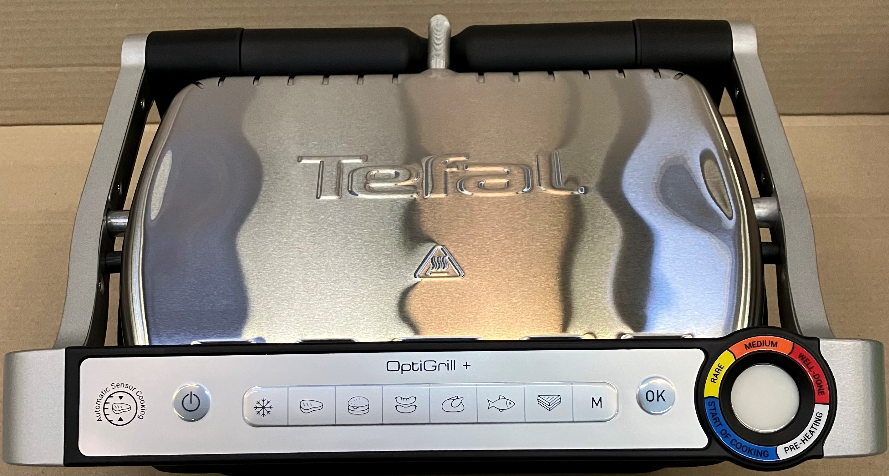 OUTLET - Grill elektryczny TEFAL GC718D10 Optigrill+ Programy automatyczne Srebrny