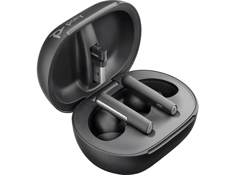 Auriculares inalámbricos - HP Poly Voyager Free 60+ Profesional, Hasta 30 días de Autonomía, Anulación Activa del Ruido (ANC), Negro