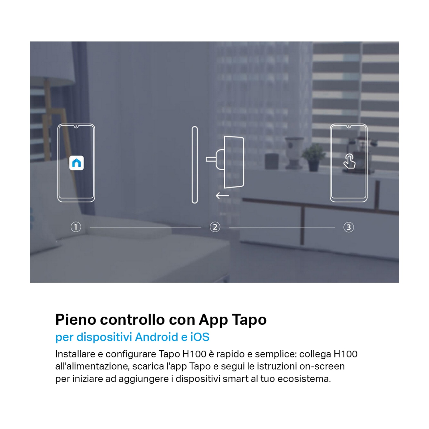 Una guida visiva che mostra una porta di casa e uno smartphone con testo in italiano.