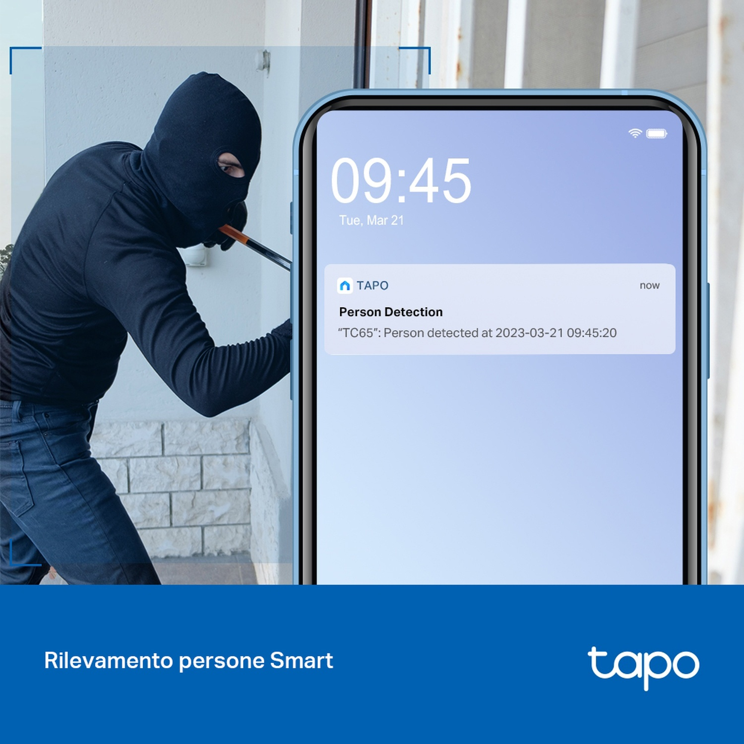 Notifica di sicurezza domestica intelligente su un telefono.