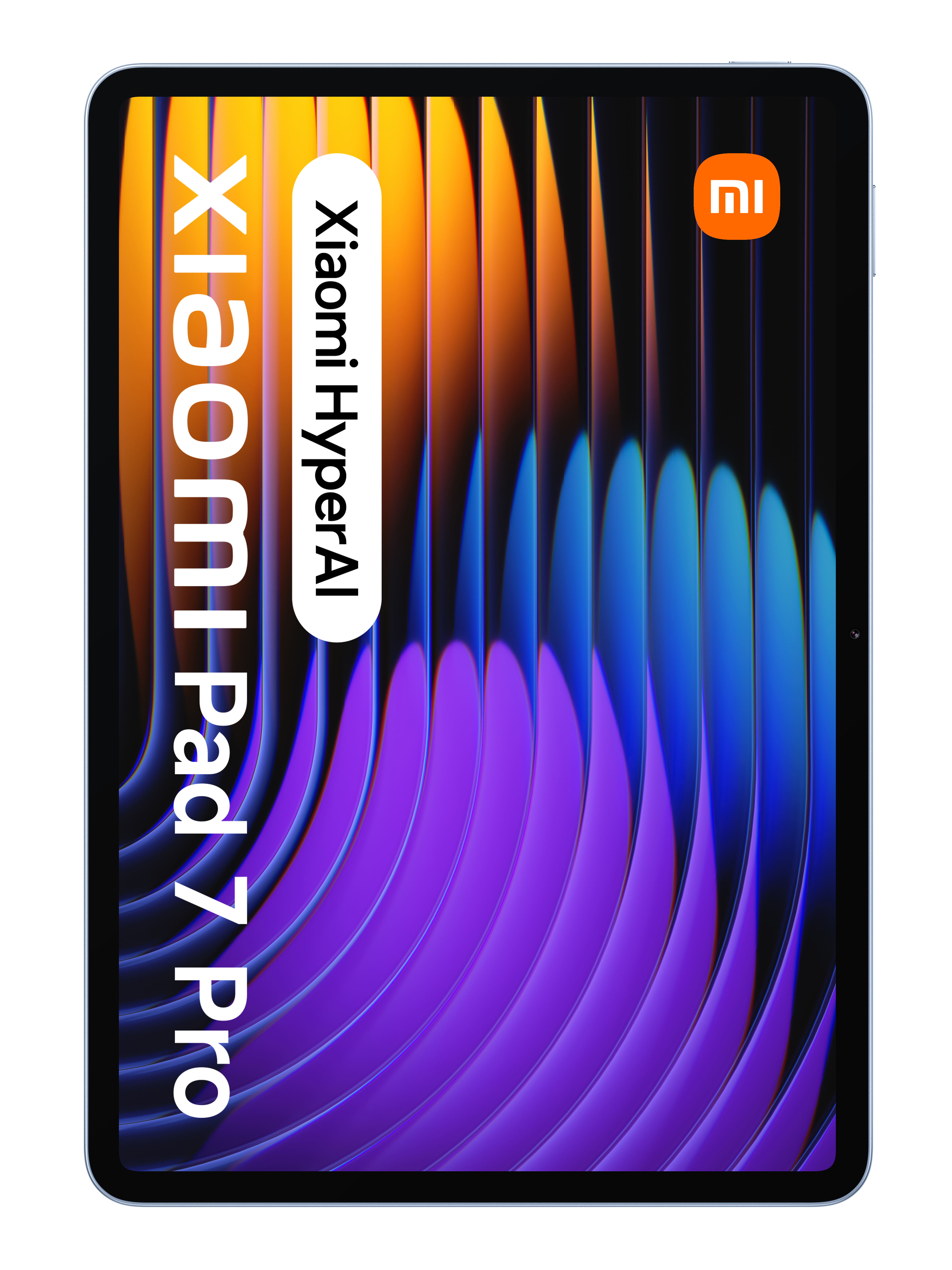 Tablet z kolorowym, abstrakcyjnym tłem i tekstem Xiaomi Pad 7 Pro.