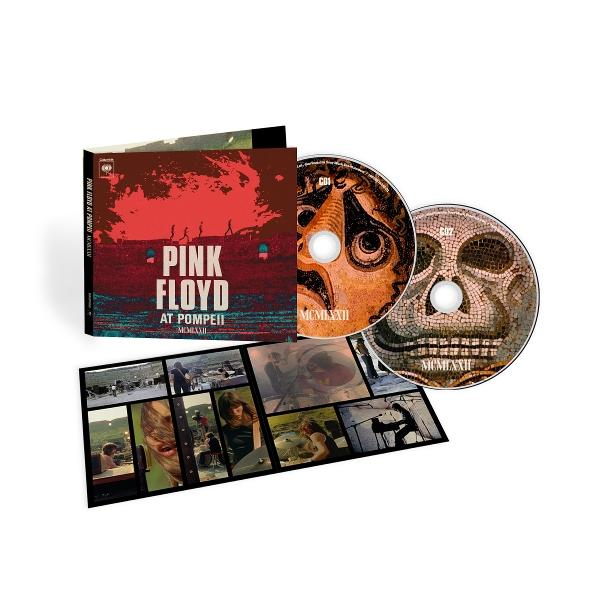 Pink Floyd - At Pompeii Albumcover mit CDs und zugehörigen Bildern.