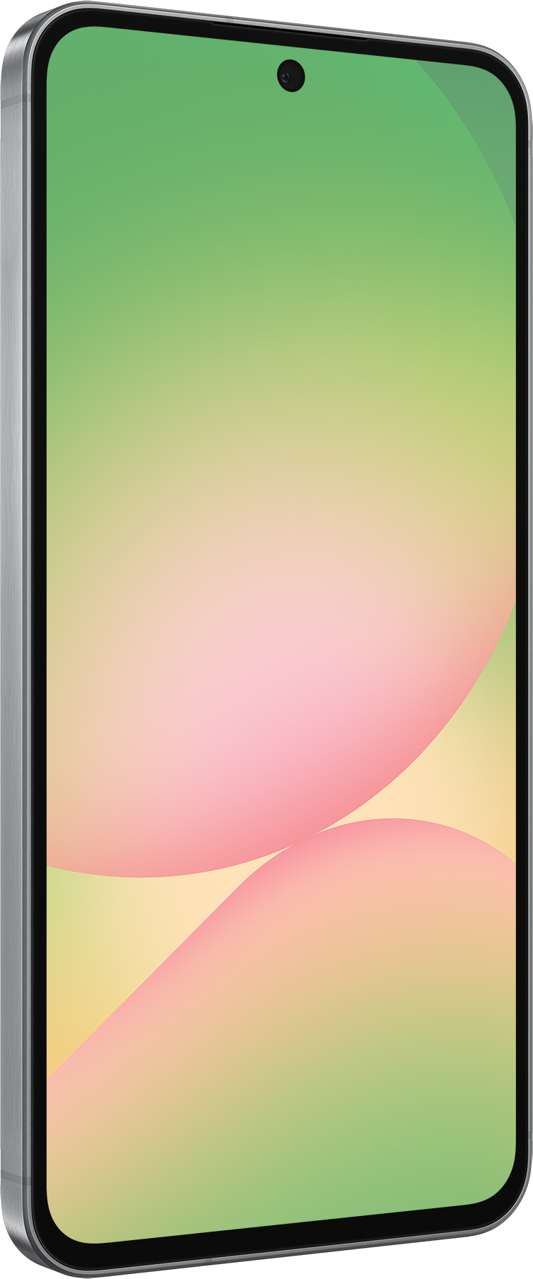 Smartphone avec fond dégradé, vue latérale et appareil photo.