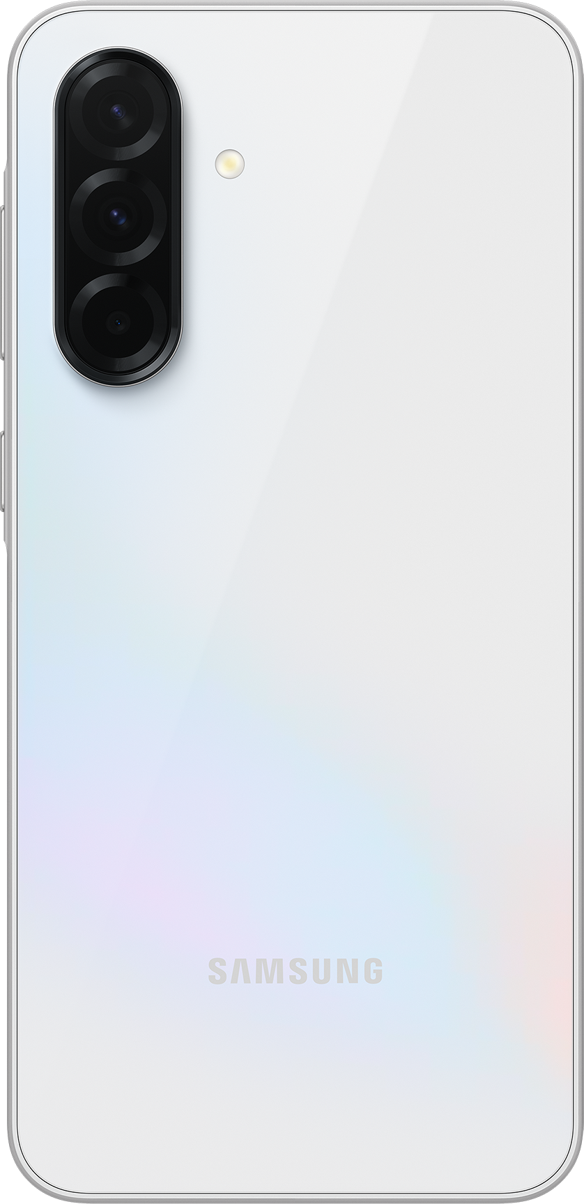 Un écran de téléphone affiche un dégradé coloré, avec un mélange de rose et de vert.