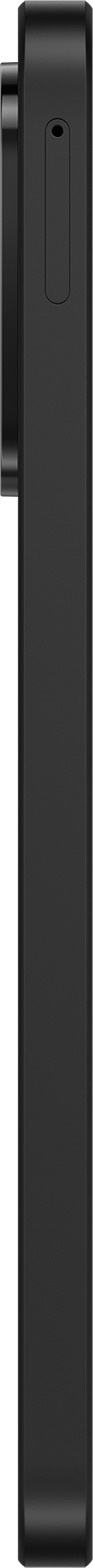 Stylo noir avec corps rectangulaire, petit capuchon à gauche.