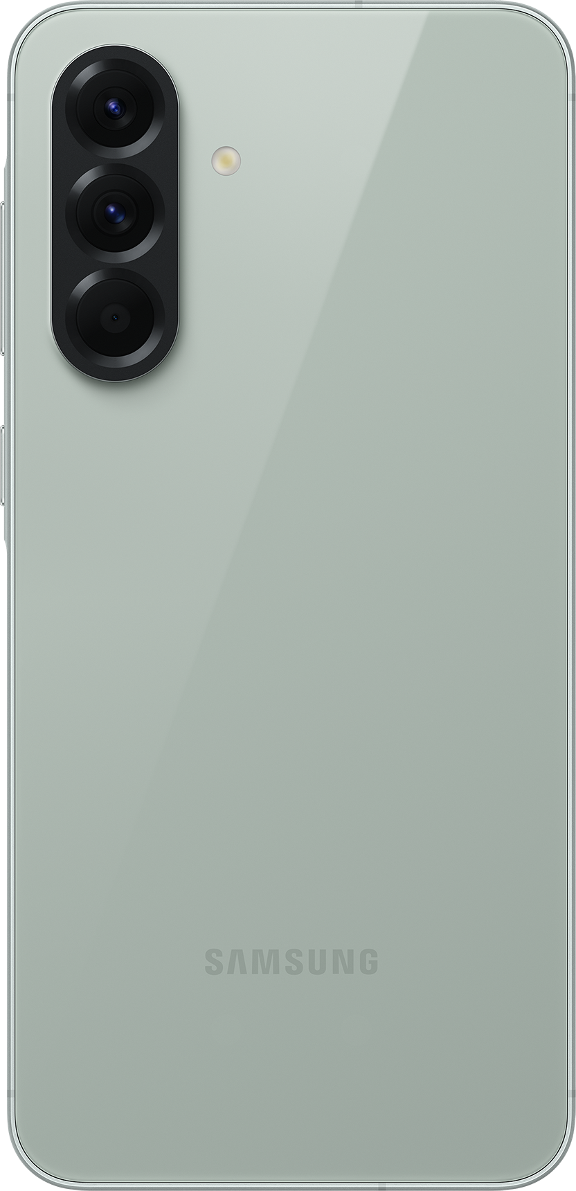 Rückseite eines grünen Samsung Galaxy S23 Telefons mit Kameras.