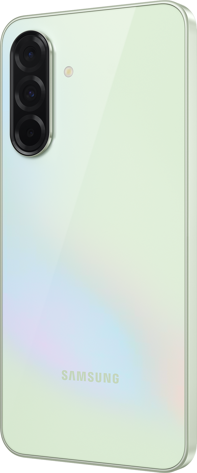 Dos de smartphone blanc avec trois caméras et le logo 'SAMSUNG'.