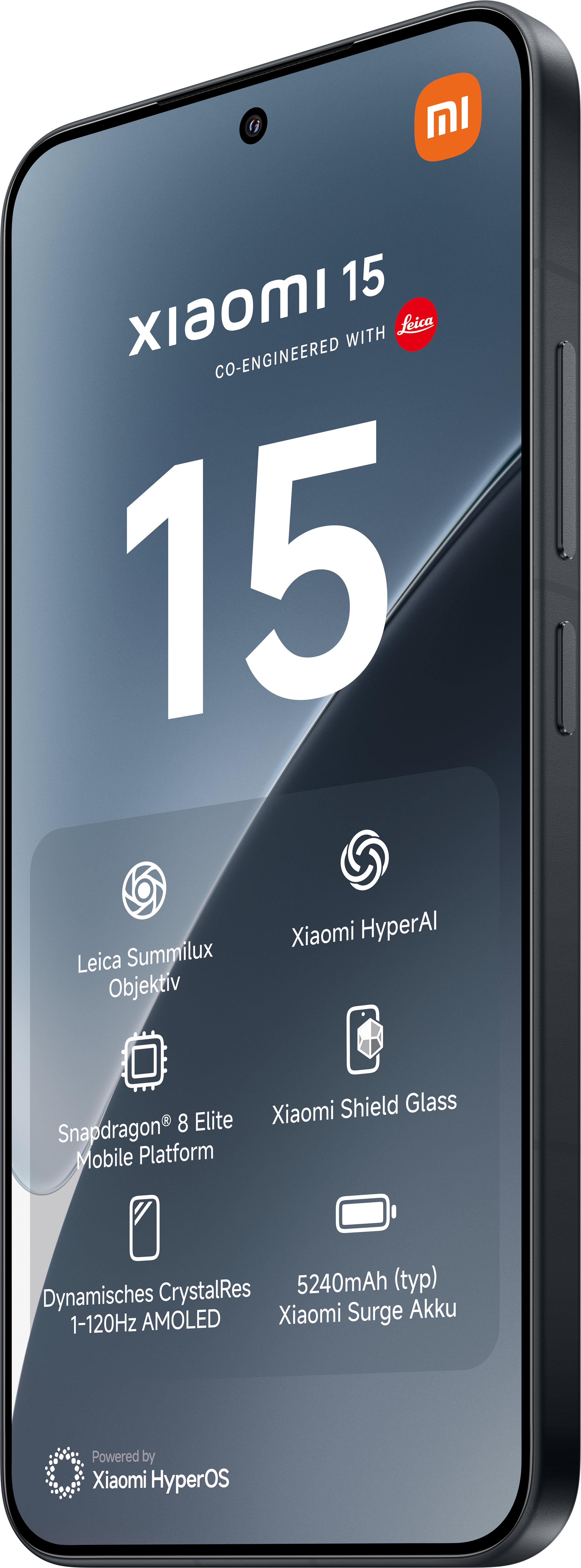 Xiaomi 15 Telefon. Features: Leica Summilux Objektiv, HyperAI, Snapdragon 8 Elite, AMOLED.