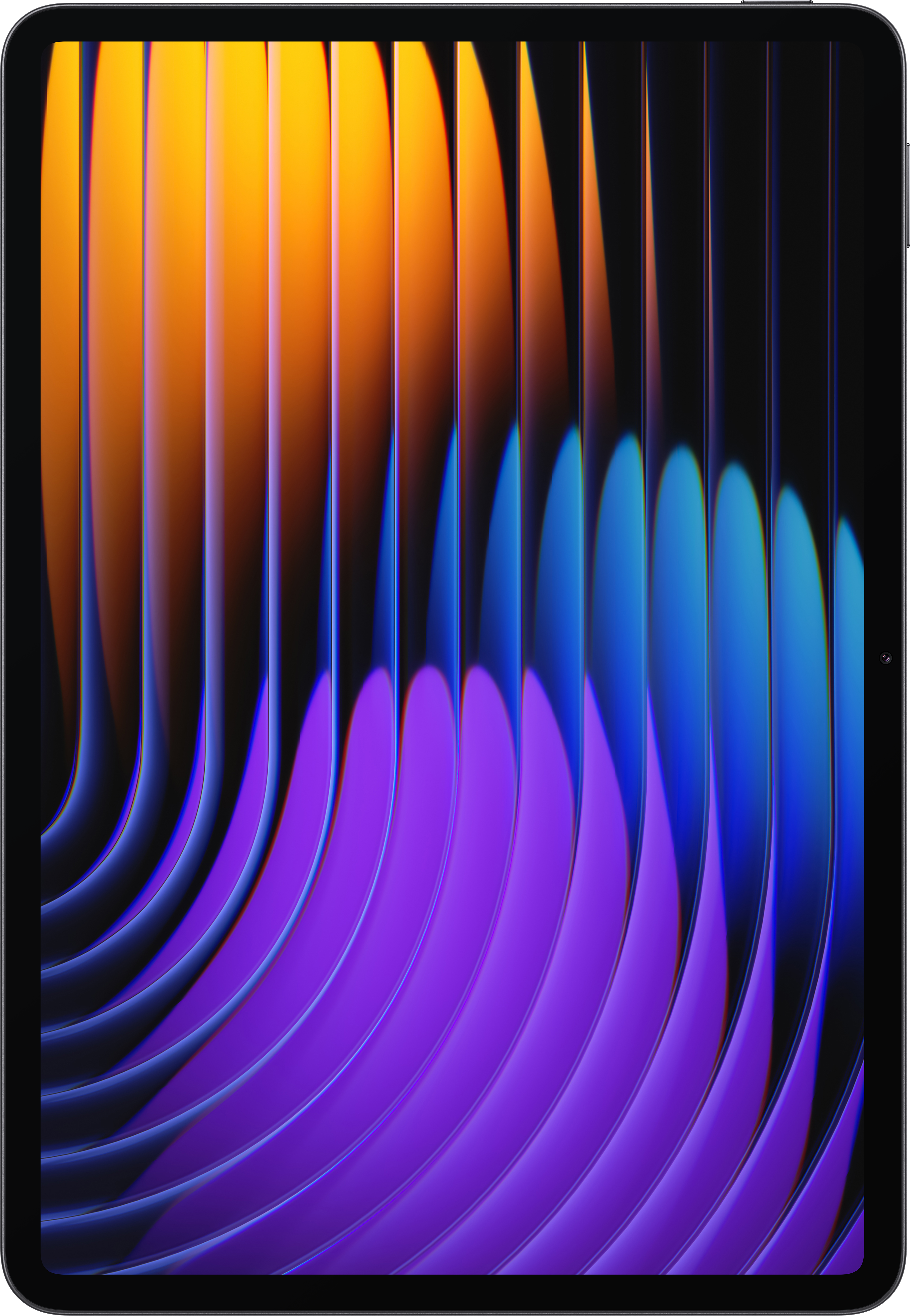 Tablet mit einem bunten, abstrakten Hintergrund auf dem Bildschirm.