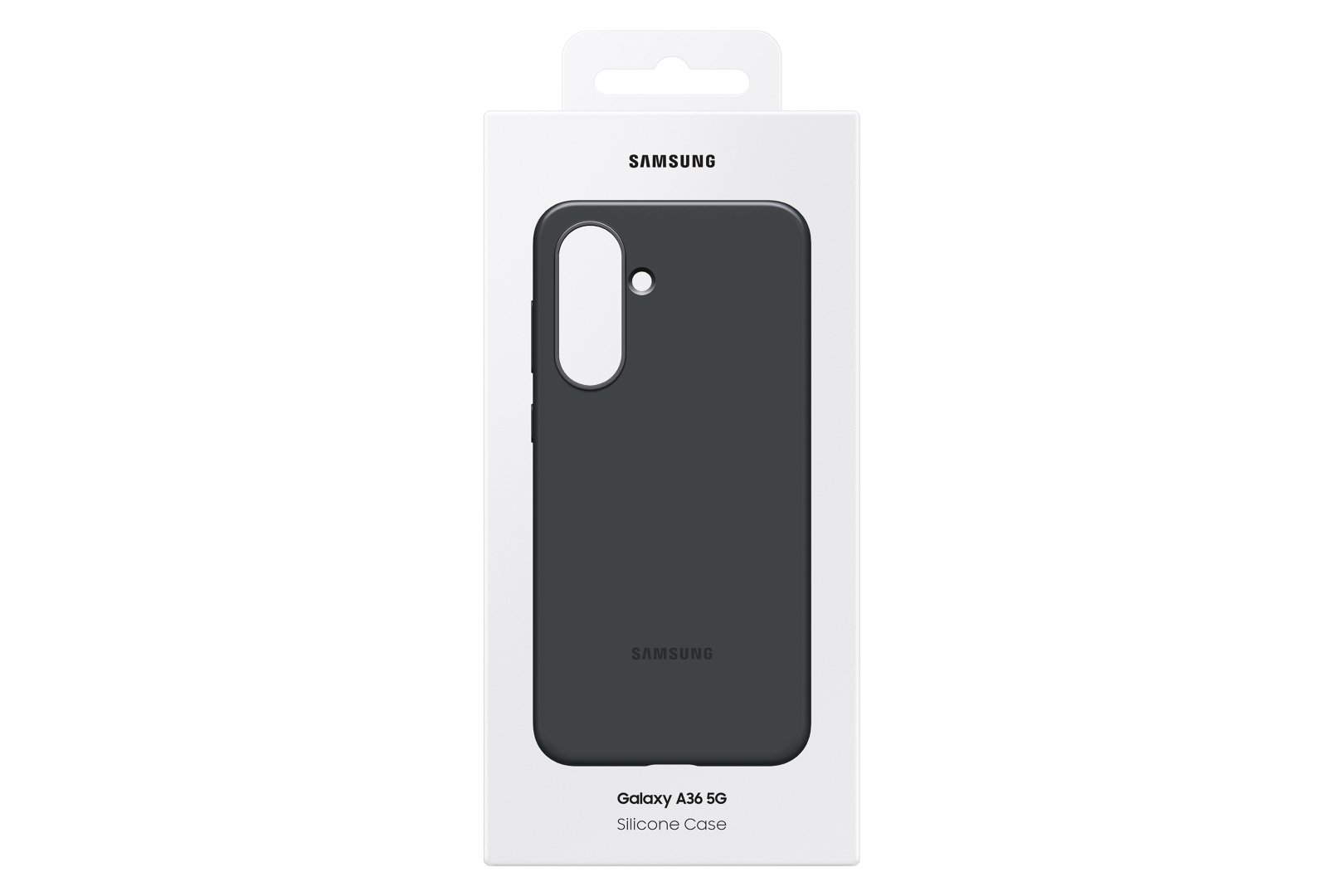 Czarne etui na telefon w białym pudełku z logo SAMSUNG.