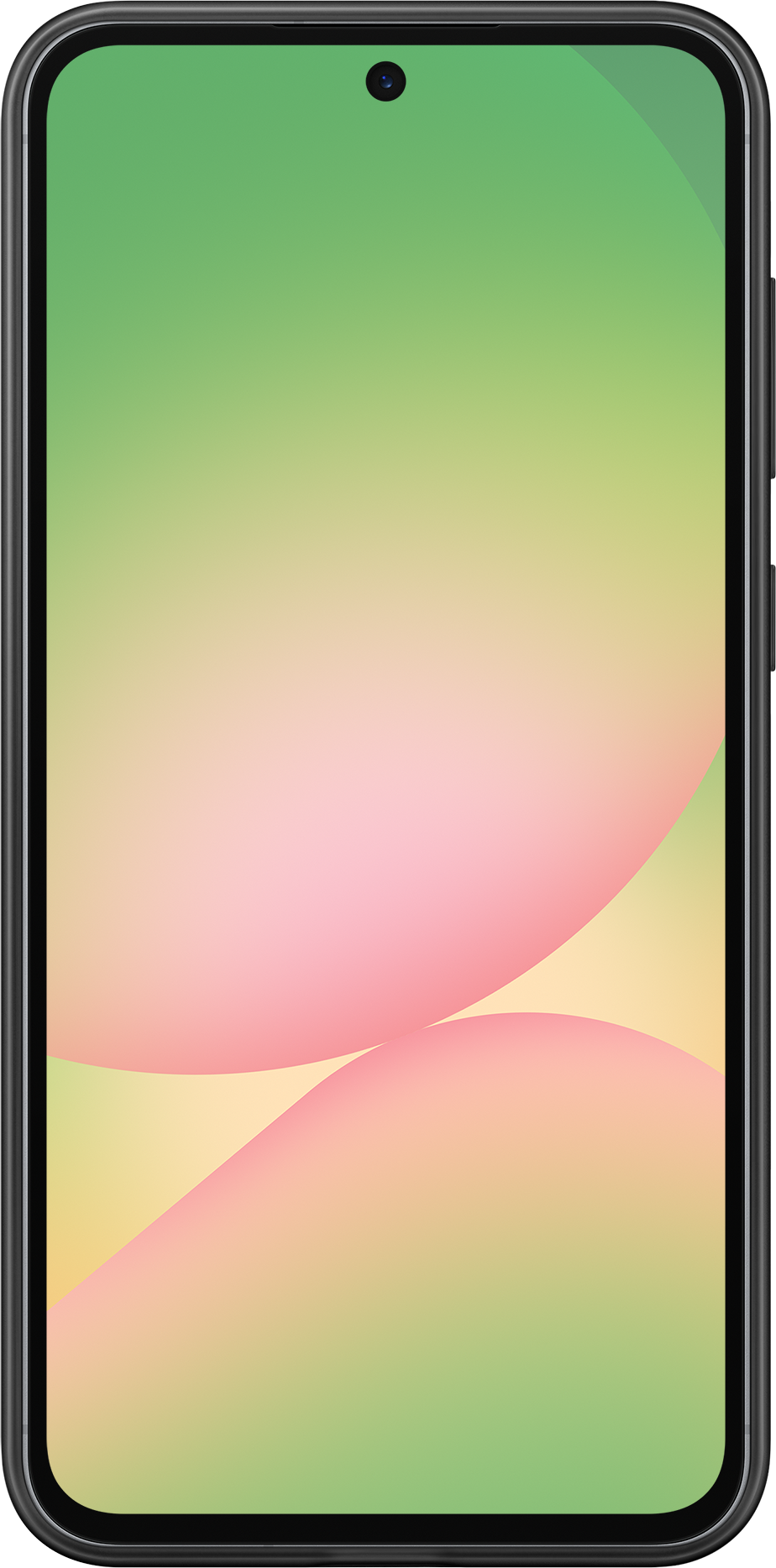 Un smartphone avec un fond dégradé sur l'écran.