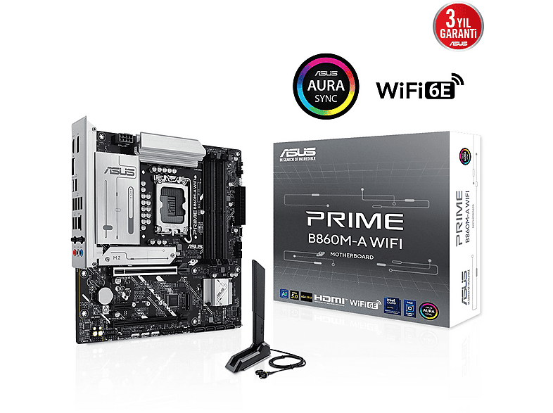 ASUS H810M-A-CSM Intel H810 LGA1851 DDR5 6400 DP HDMI Çift M2 USB3.2 Aura RGB mATX 6+1+1+1 Güç Anakart