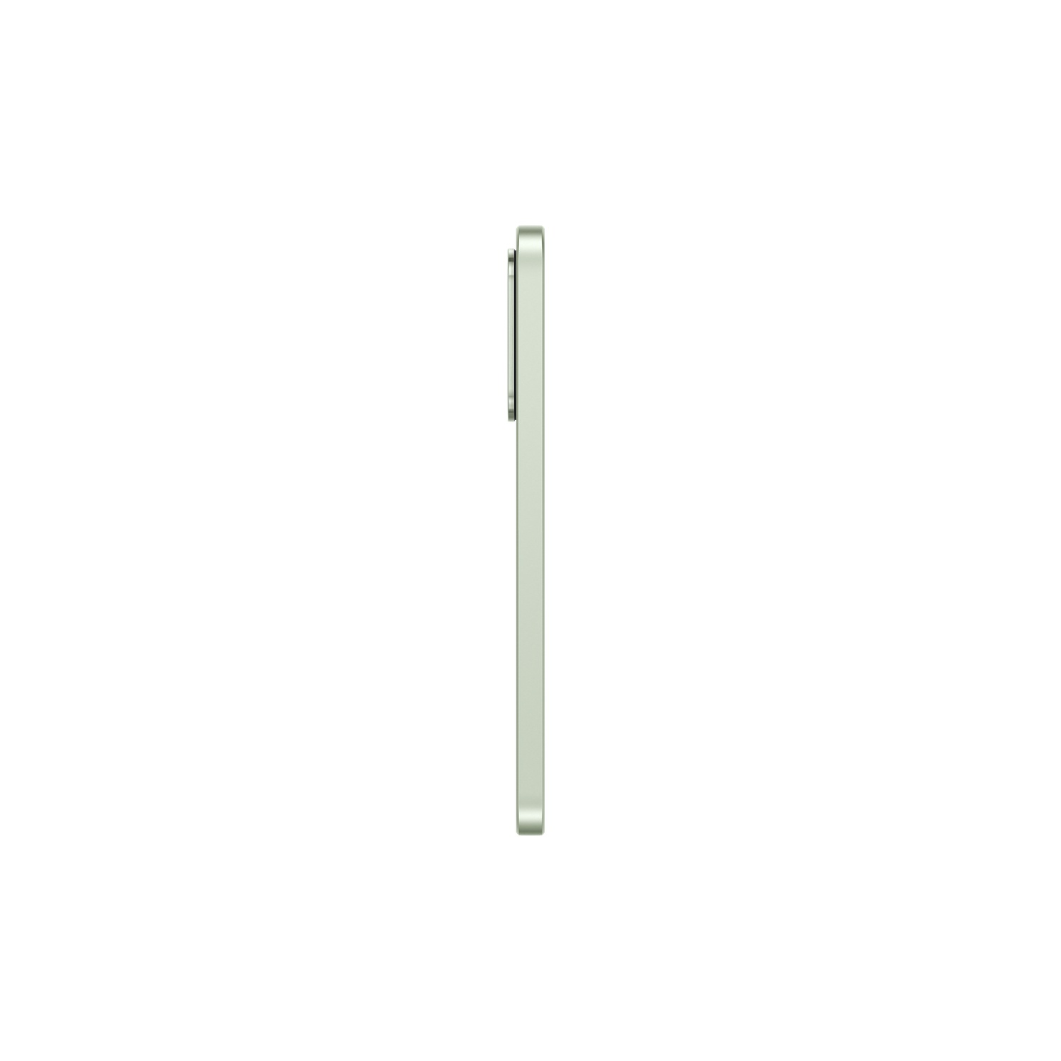 Vue latérale du smartphone, couleur verte, fond blanc.