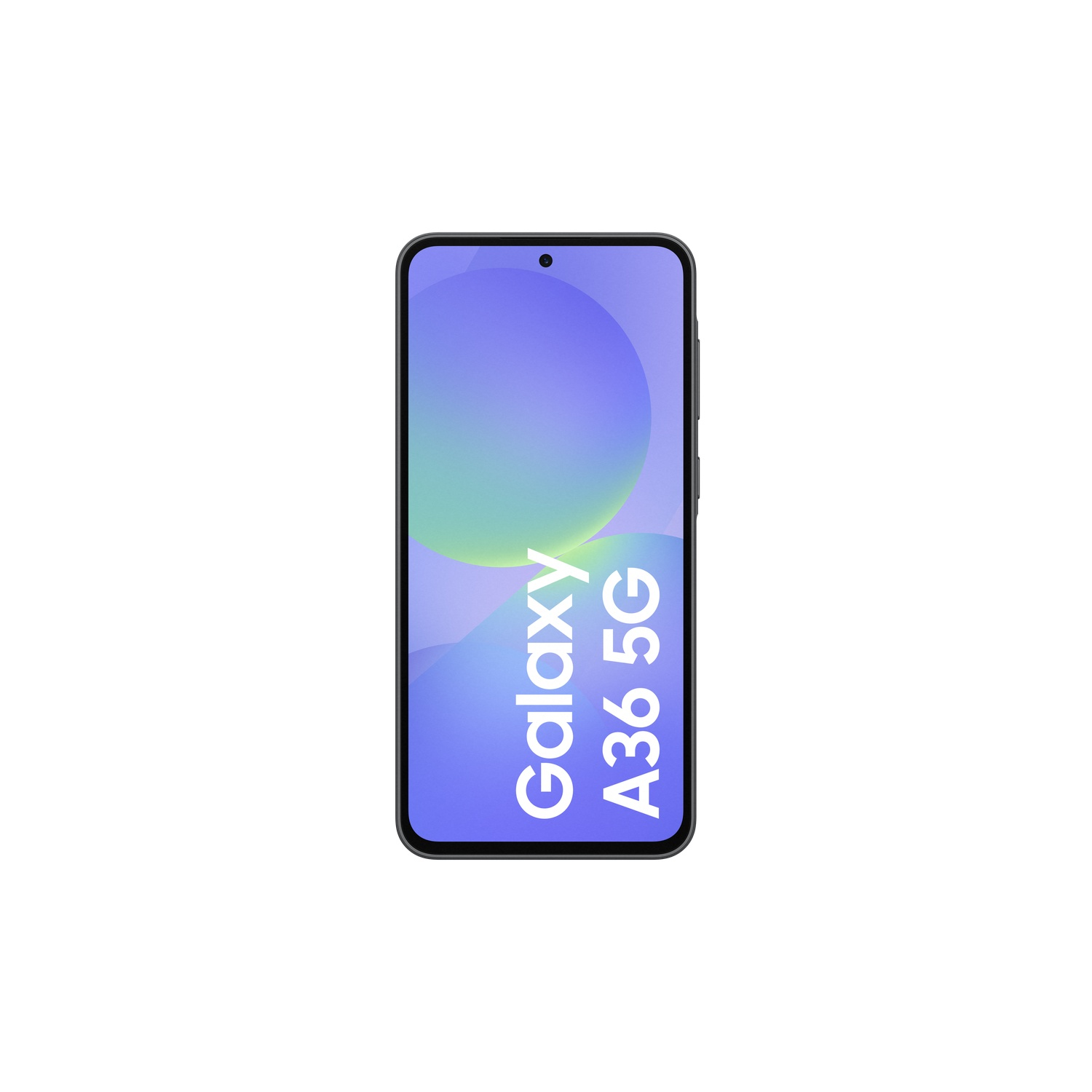 A black smartphone with a screen displaying text, on a white background.