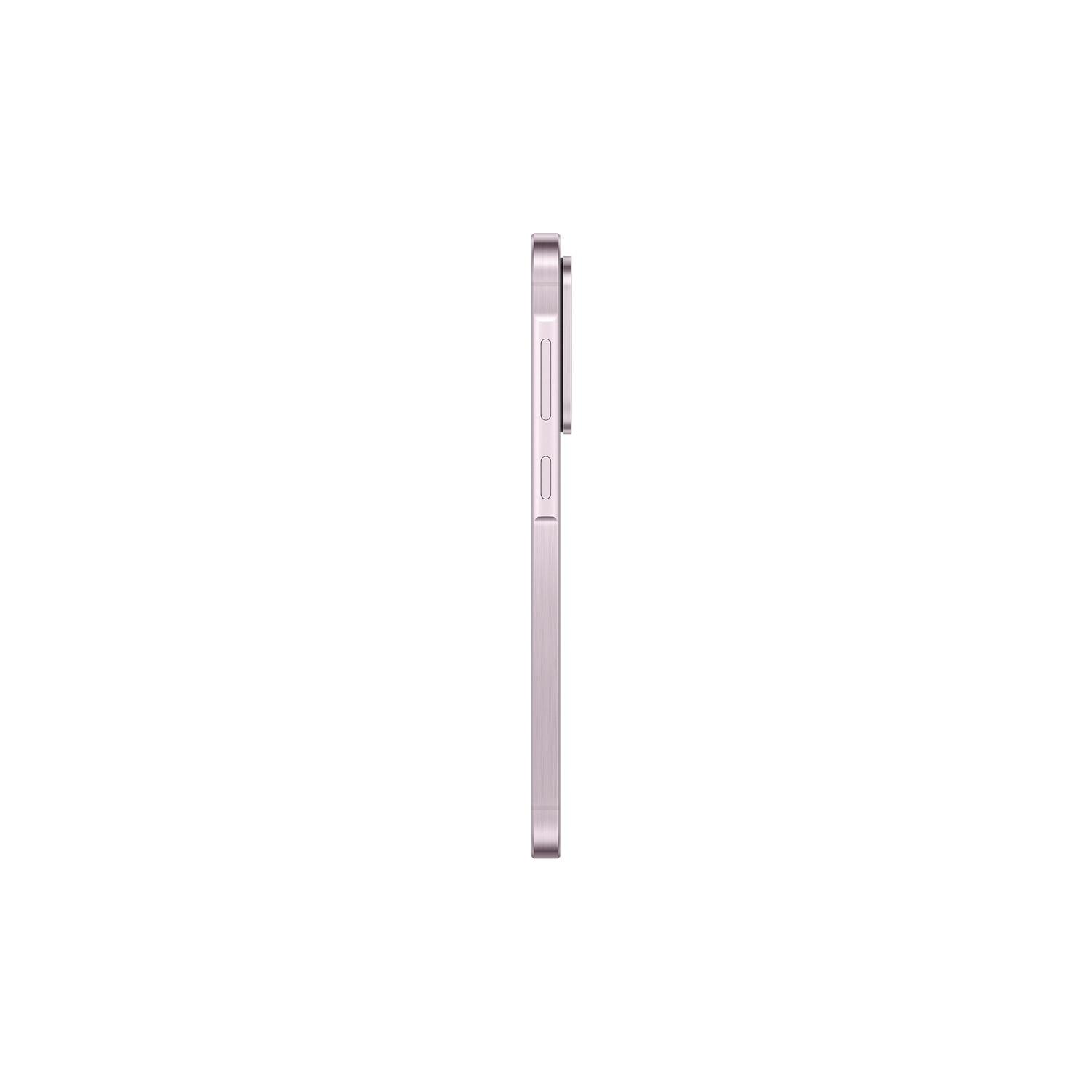 Side view of a pink smartphone. Camera is visible.