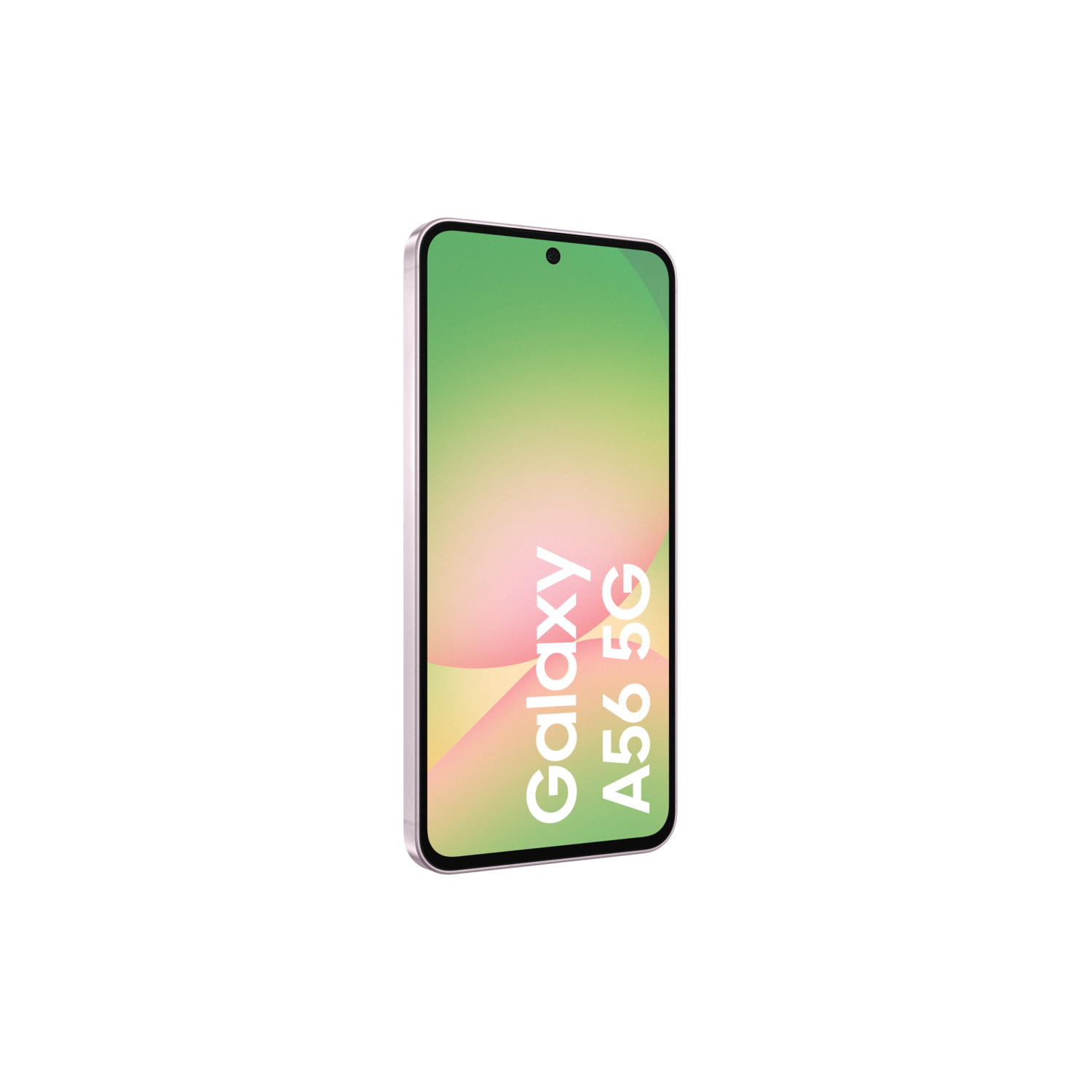 A black smartphone with the Galaxy A56 5G logo on the screen.