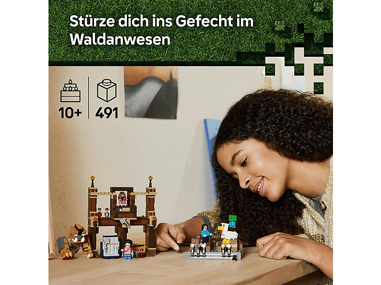 LEGO Minecraft 21272 Waldanwesen mit Boxring Bausatz, Mehrfarbig