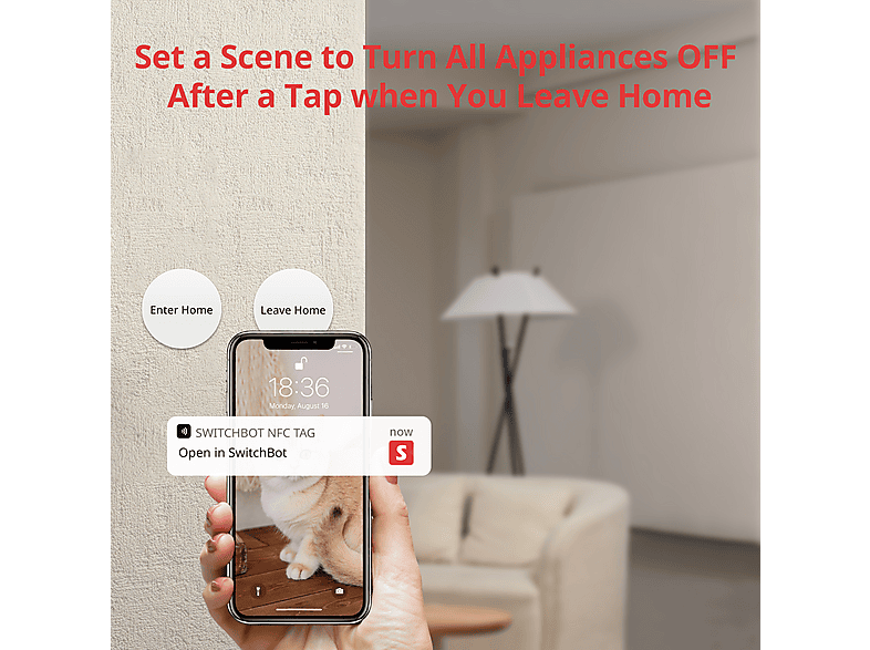 SWITCHBOT Smart Tag 3er Pack NFC-Tag Aufkleber, Weiß