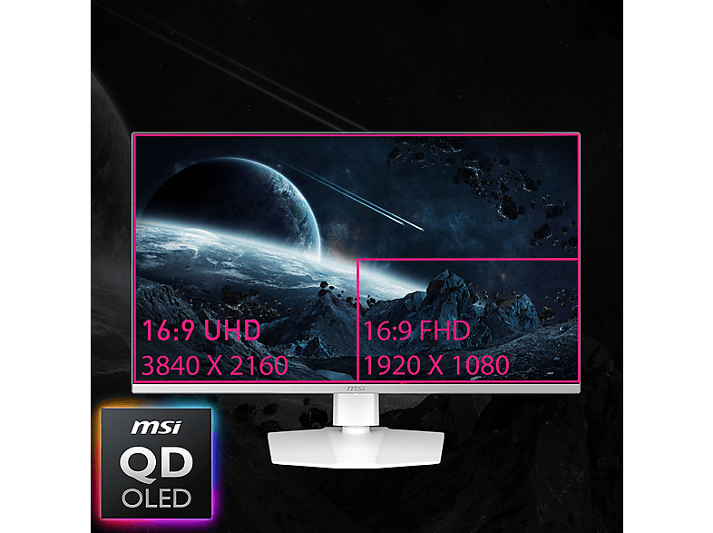 MSI MPG 321URXWDE QD-OLED 31,5 Zoll Gaming Monitor, UHD 4K, 0,03 ms Reaktionszeit, 250 cd/m², 240 Hz, Weiß — Foto 2 von 5