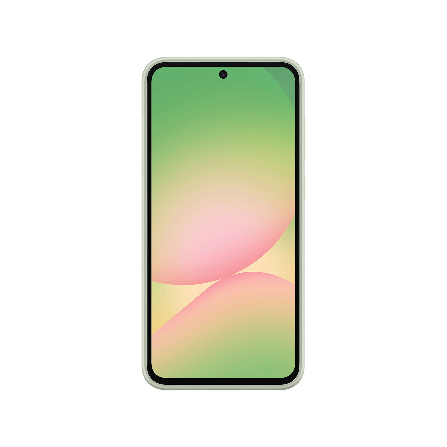 Un teléfono con una pantalla degradada de rosa y amarillo.