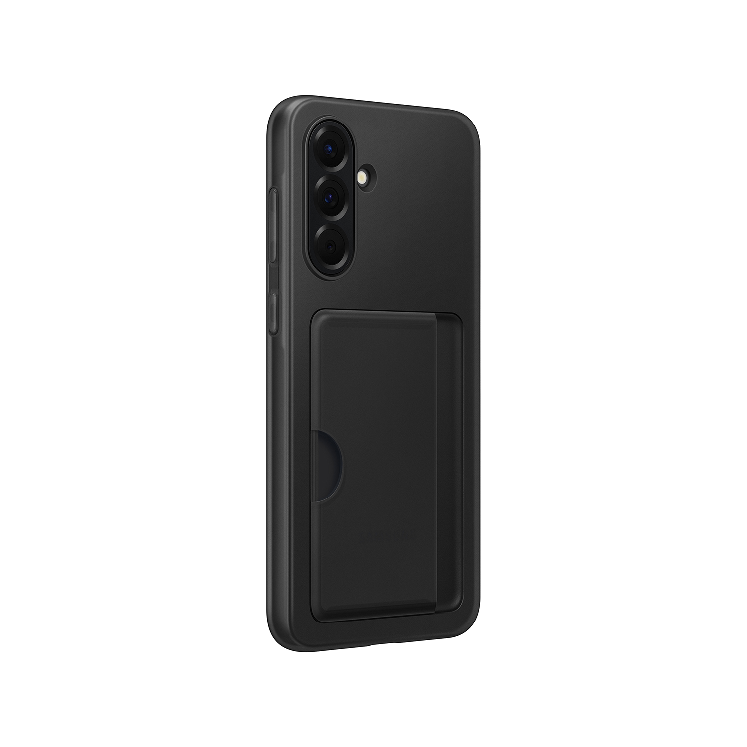 Funda negra para teléfono con tarjetero.