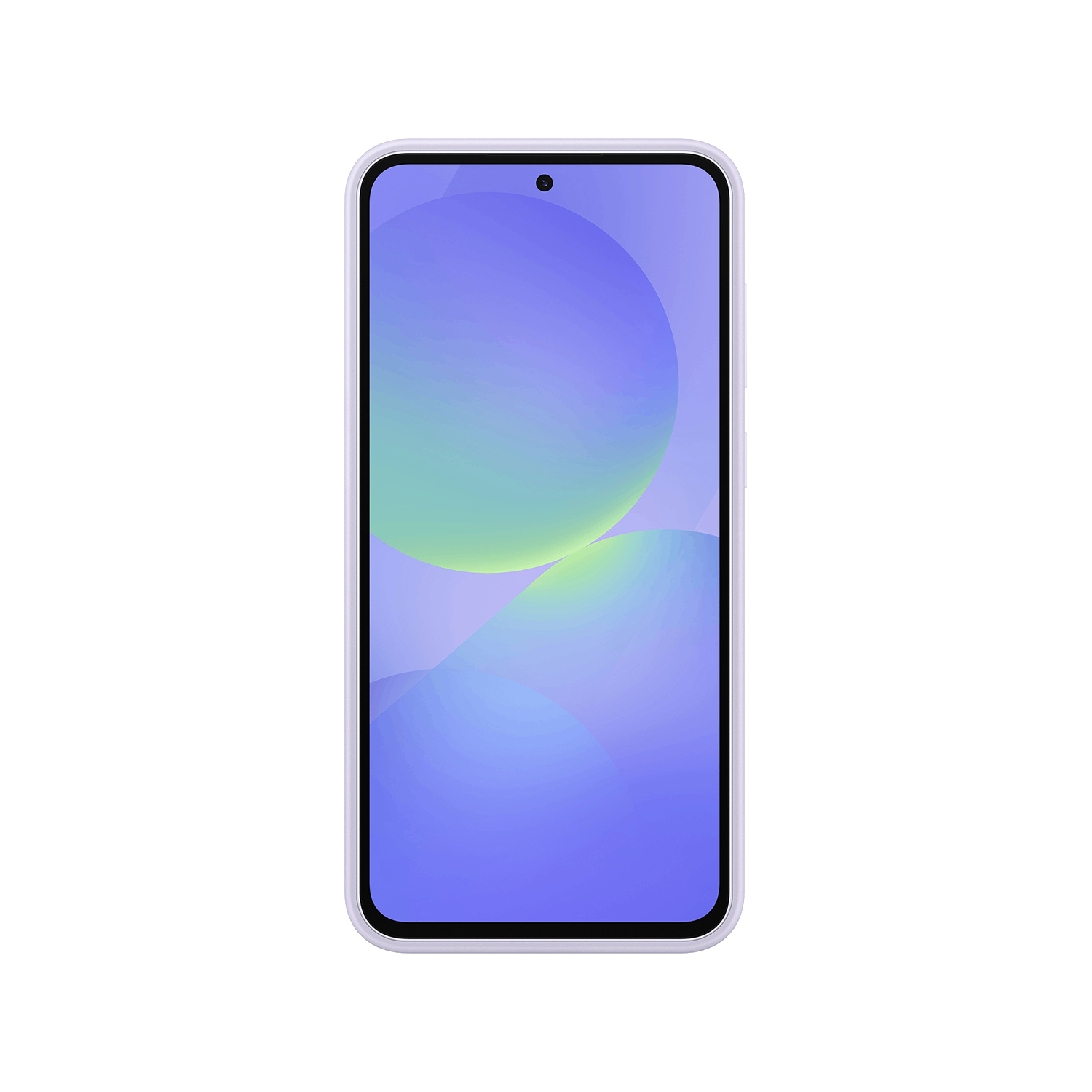 Vista frontal de smartphone con pantalla degradada azul y verde.