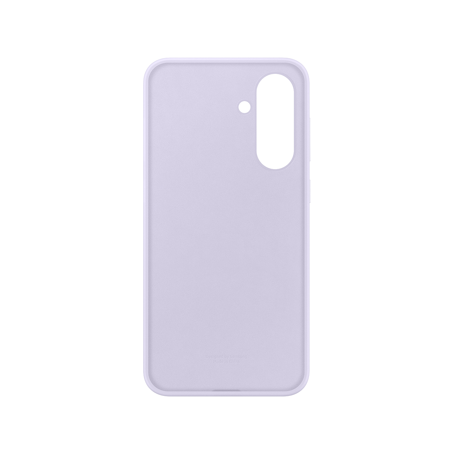 Funda de teléfono morada con recorte de cámara y fondo negro.