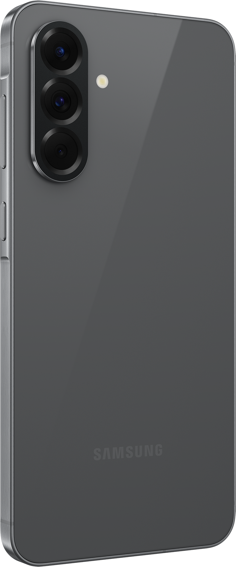 Egy szürke Samsung telefon, hátulról. A kamera bal felül található.