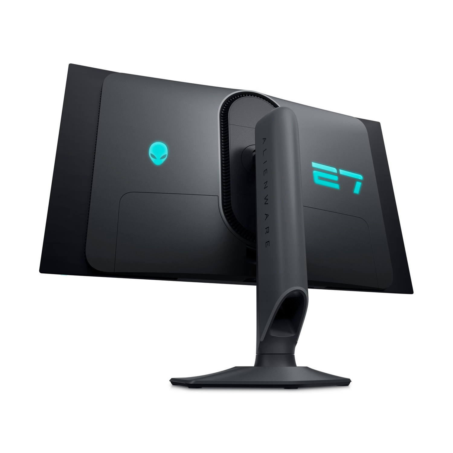 Retro monitor Alienware, nero con logo e LED verde.