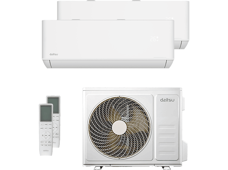 REACONDICIONADO Seminuevo Muy bueno Aire acondicionado Split 2 x 1 - Daitsu Free Max DSM-912KDT-4, 3010 fg/h, Inverter, Blanco