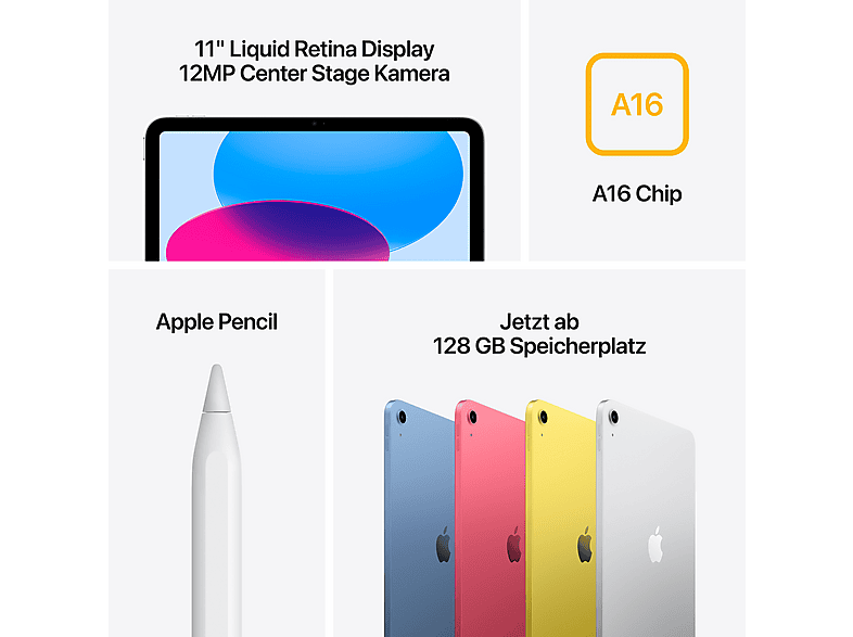 Thumbnail - APPLE iPad Wi-Fi+ Cellular (11th generation), Tablet, 256 GB, 11 Zoll, Gelb