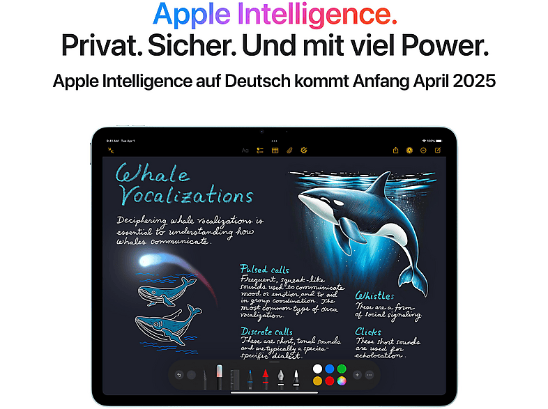 Thumbnail - APPLE iPad Air Cellular (2025), 7. Generation, Tablet, 256 GB, 13 Zoll, Space Grau