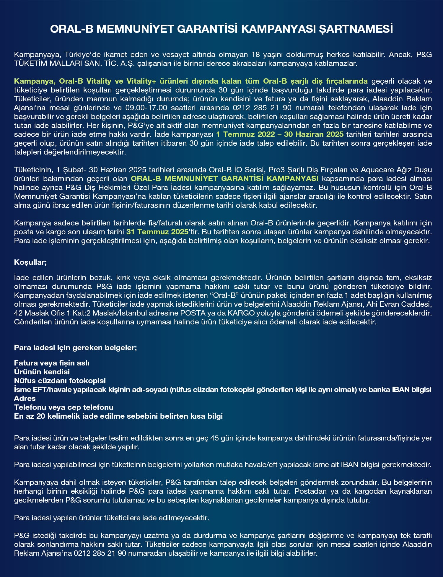Garanti hüküm ve koşullarını tartışan, Türkçe metin içeren bir tanıtım belgesi.