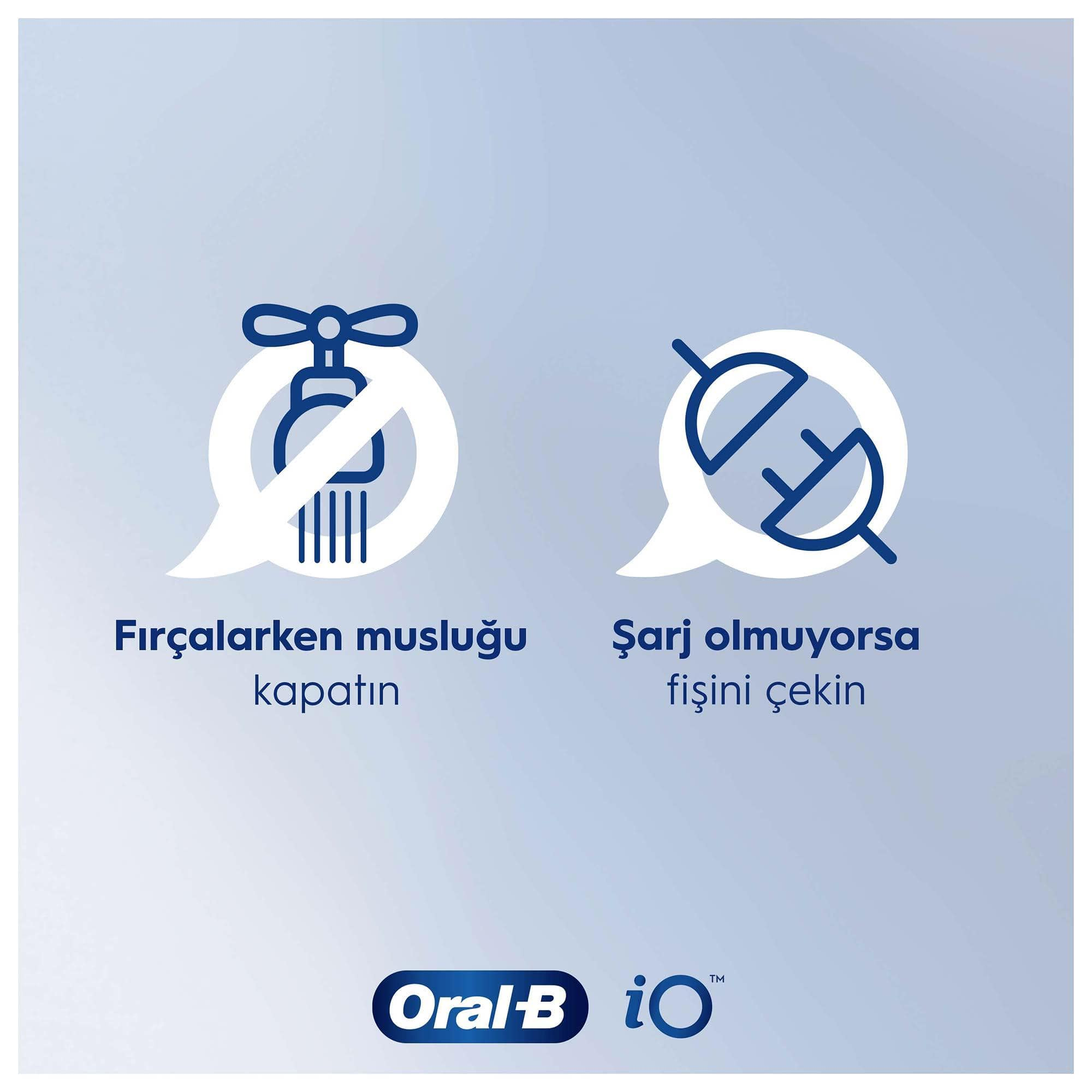 Türkçe metin içeren iki simge: bir musluk ve bir fiş, su tasarrufu ve fişi çekme metniyle.
