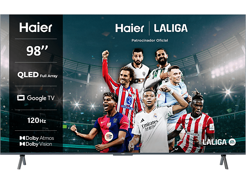 TV QLED 98" - Haier S90 Series H98S900UX, Full Array, Smart (Google TV), HDR 4K,Dolby Atmos-Vision, Gaming 120 Hz, Negro